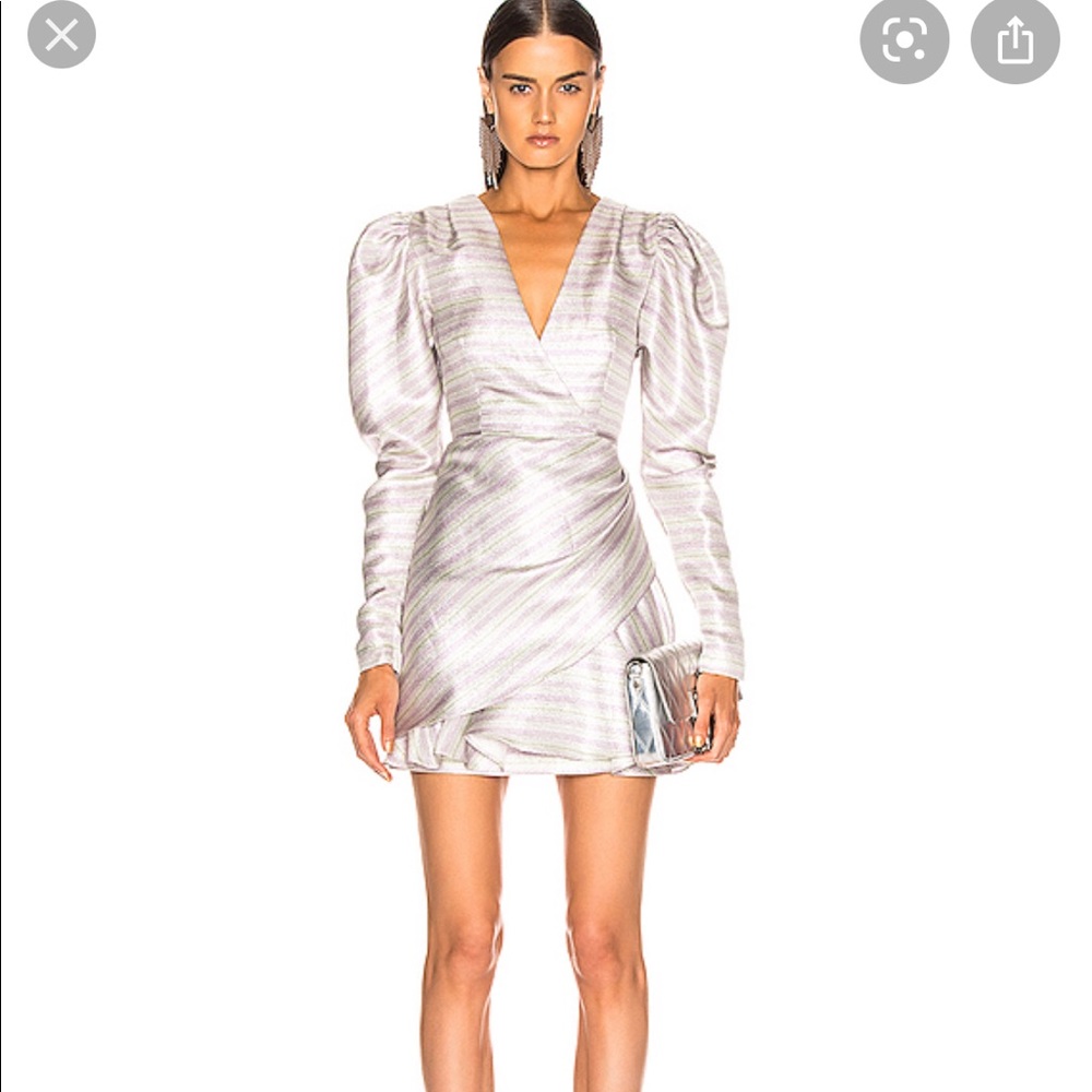 Intermix Rotate wrap metallic mini dress 12